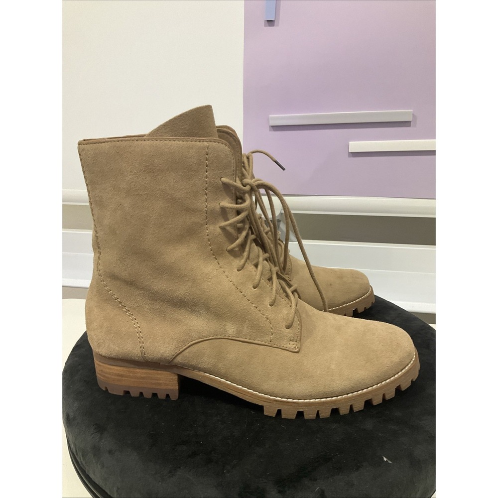 Splendid Romy Combat Boots Tan Suede 9.5